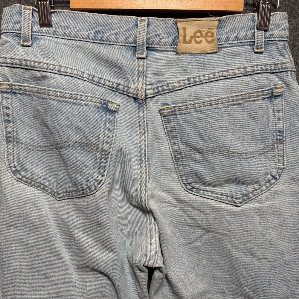 Lee Jeans Mens Vintage 90s Light Wash Straight Leg Denim Jeans 30x31 Light Blue - Picture 4 of 12